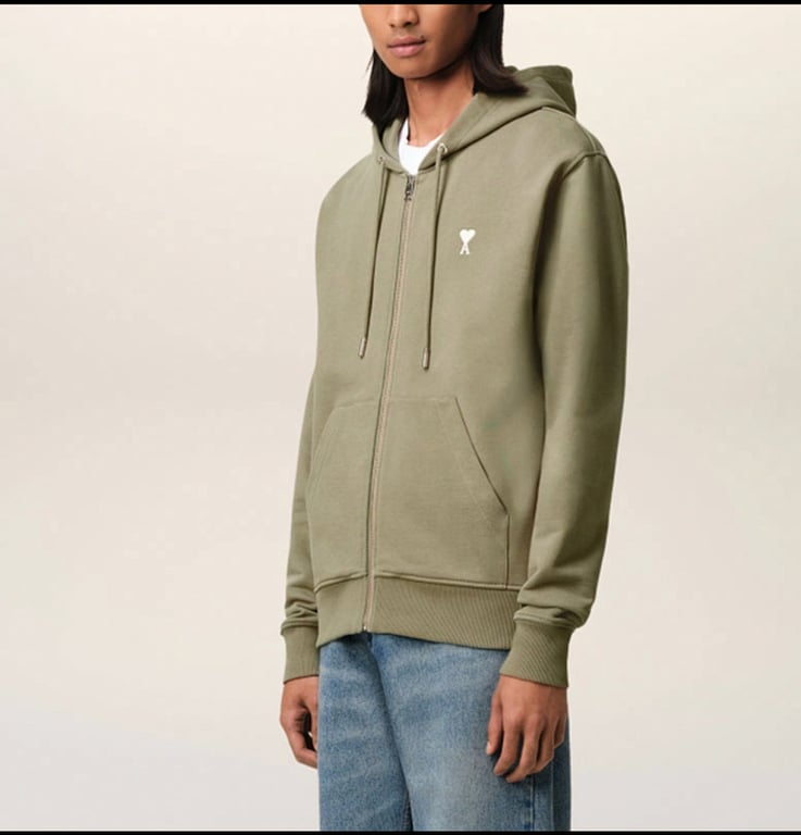 Ami Paris Ami de Coeur Zip Hoodie Navy - 38