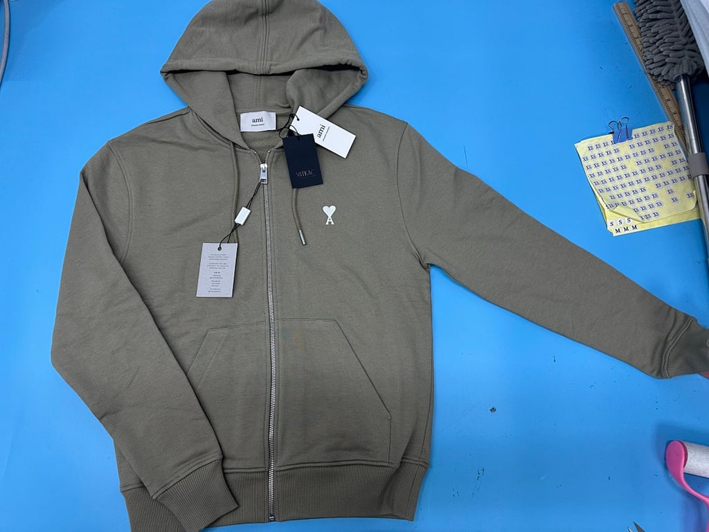 Ami Paris Ami de Coeur Zip Hoodie Navy - 41