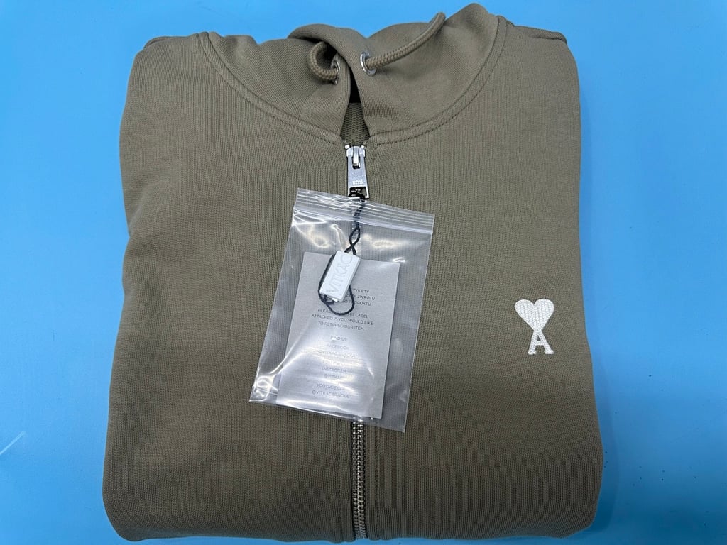 Ami Paris Ami de Coeur Zip Hoodie Navy - 50