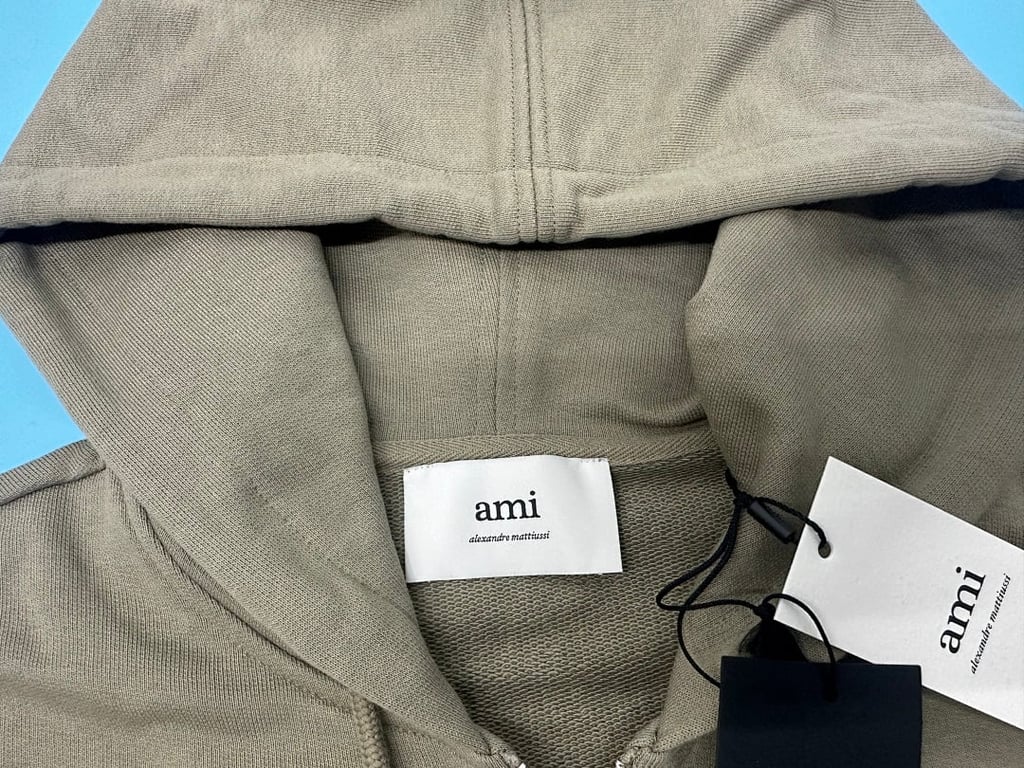 Ami Paris Ami de Coeur Zip Hoodie Navy - 60