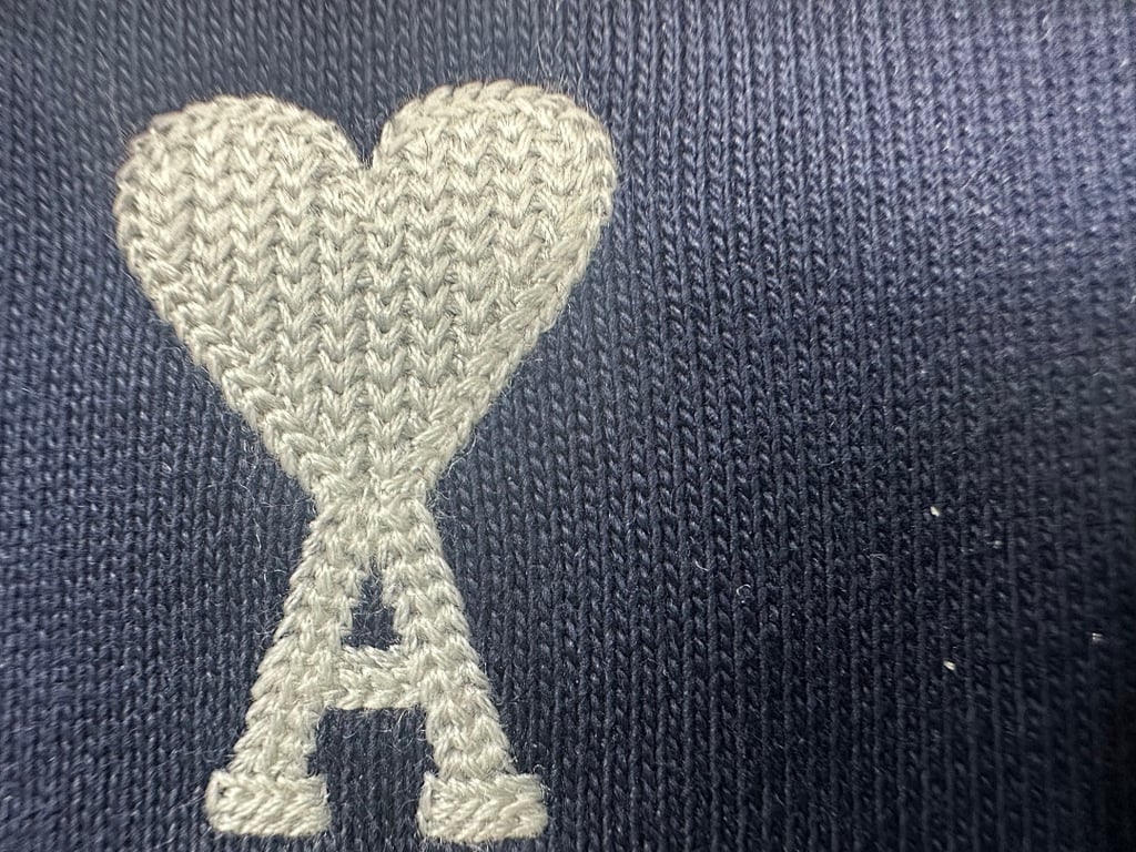 Ami Paris Ami de Coeur Zip Hoodie Navy - 7