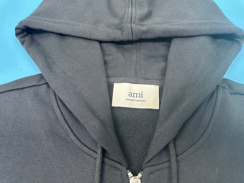 Ami Paris Ami de Coeur Zip Hoodie Navy - 70