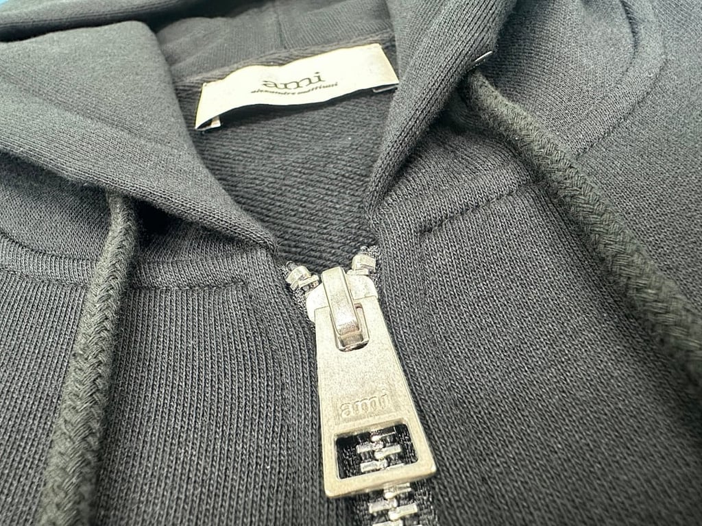 Ami Paris Ami de Coeur Zip Hoodie Navy - 73