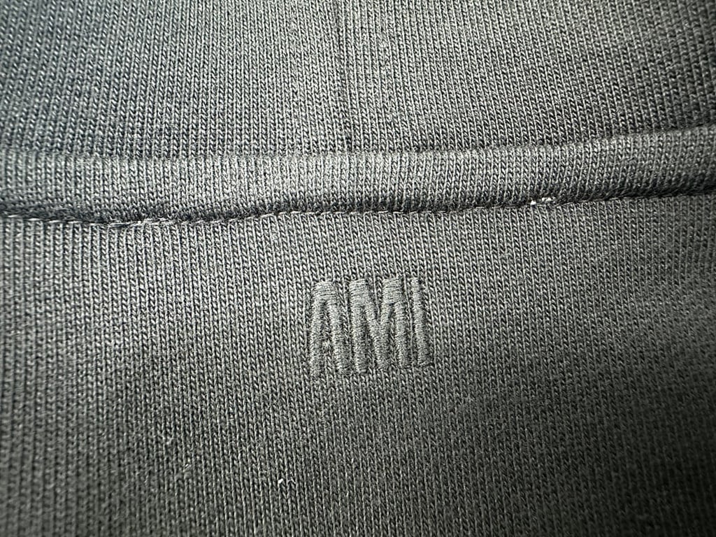 Ami Paris Ami de Coeur White Badge Hoodie Navy - 24