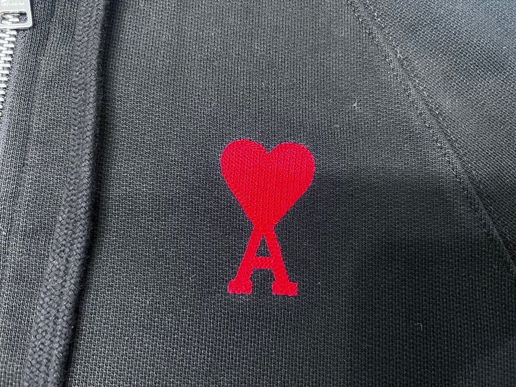 Ami Paris Ami de Coeur Zip-Up Hoodie Black - 18