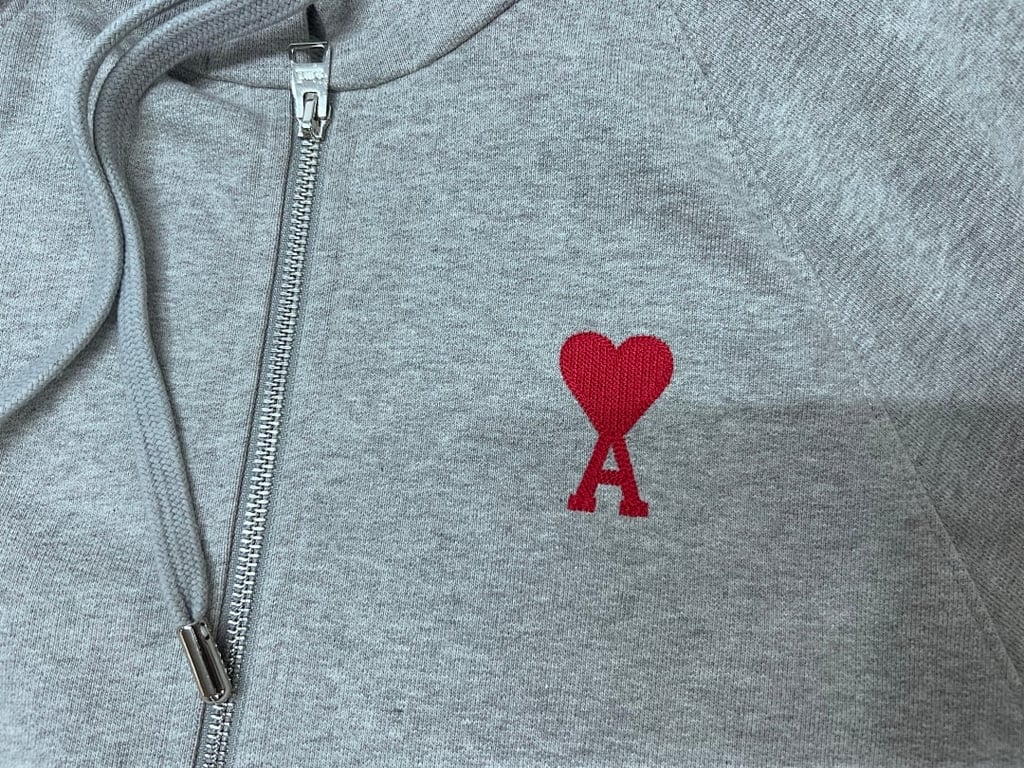 Ami Paris Ami de Coeur Zip-Up Hoodie Black - 24