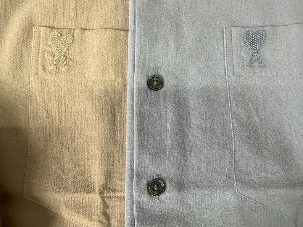 Ami Paris Ami de Coeur Short Sleeve Shirt Beige - 16