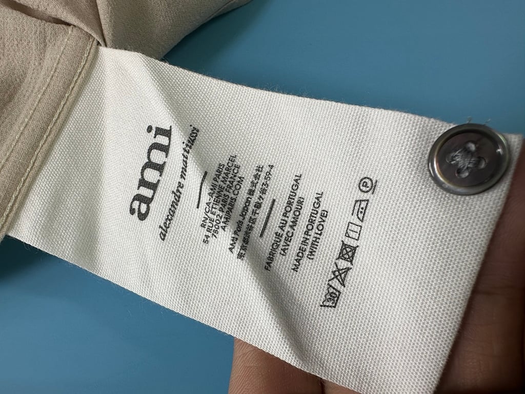 Ami Paris Ami de Coeur Short Sleeve Shirt Beige - 21