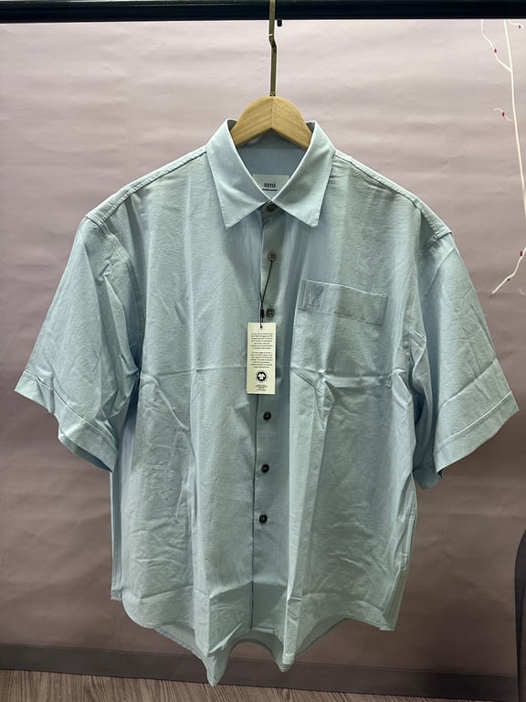 Ami Paris Ami de Coeur Short Sleeve Shirt Beige - 23