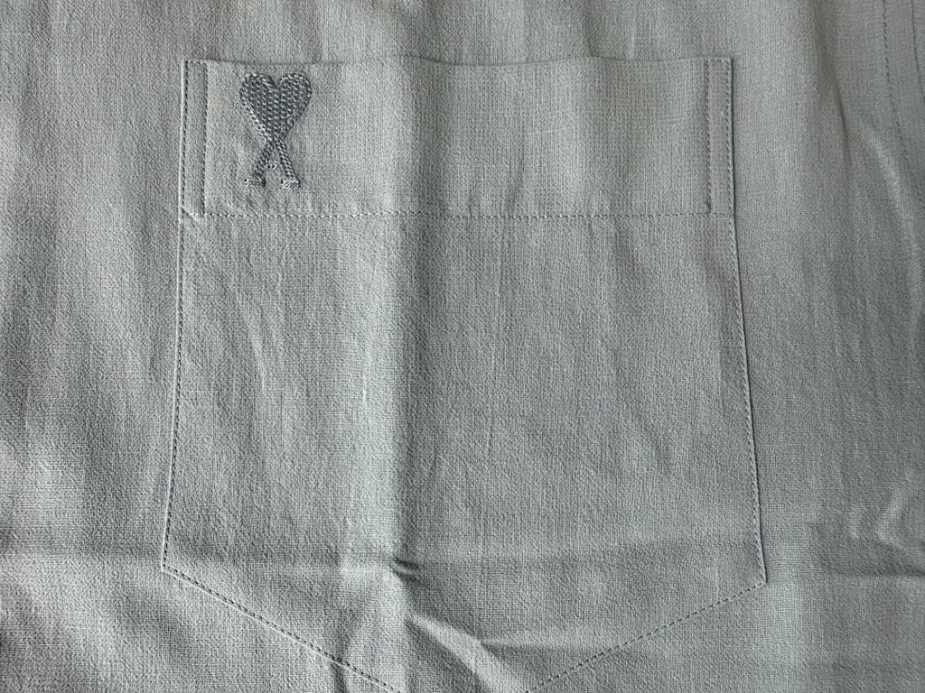 Ami Paris Ami de Coeur Short Sleeve Shirt Beige - 25