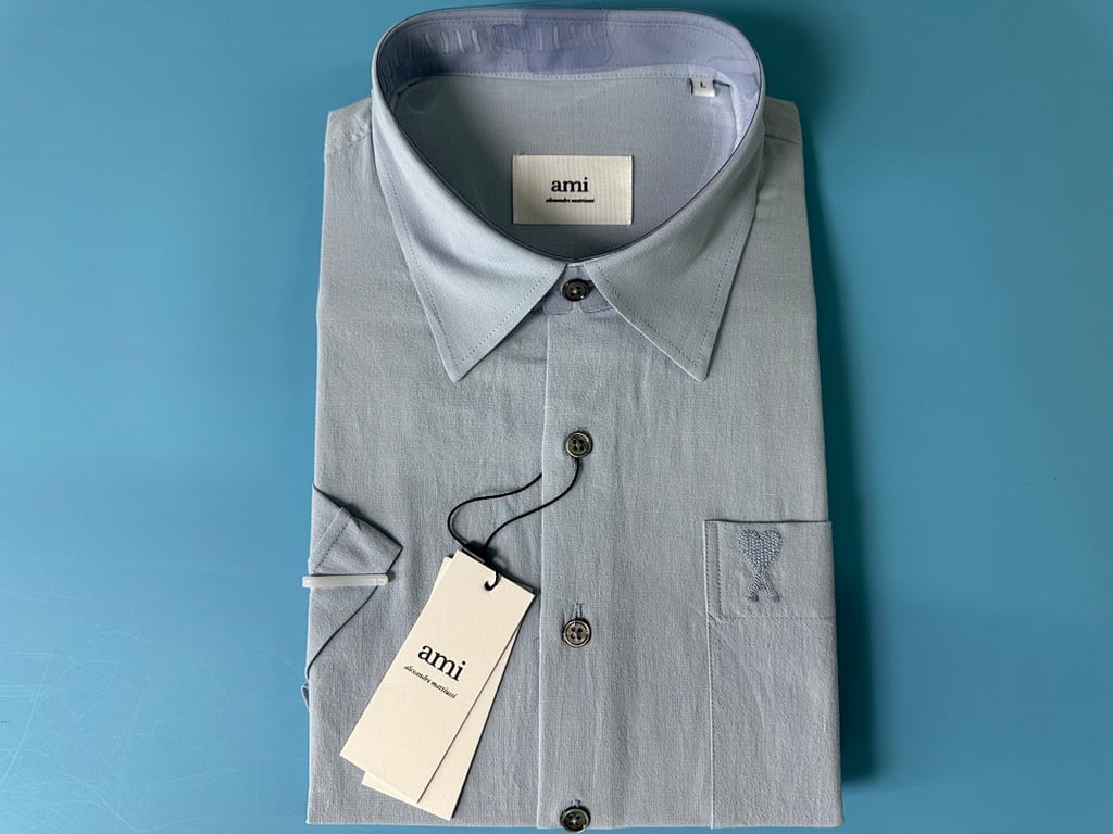 Ami Paris Ami de Coeur Short Sleeve Shirt Beige - 33