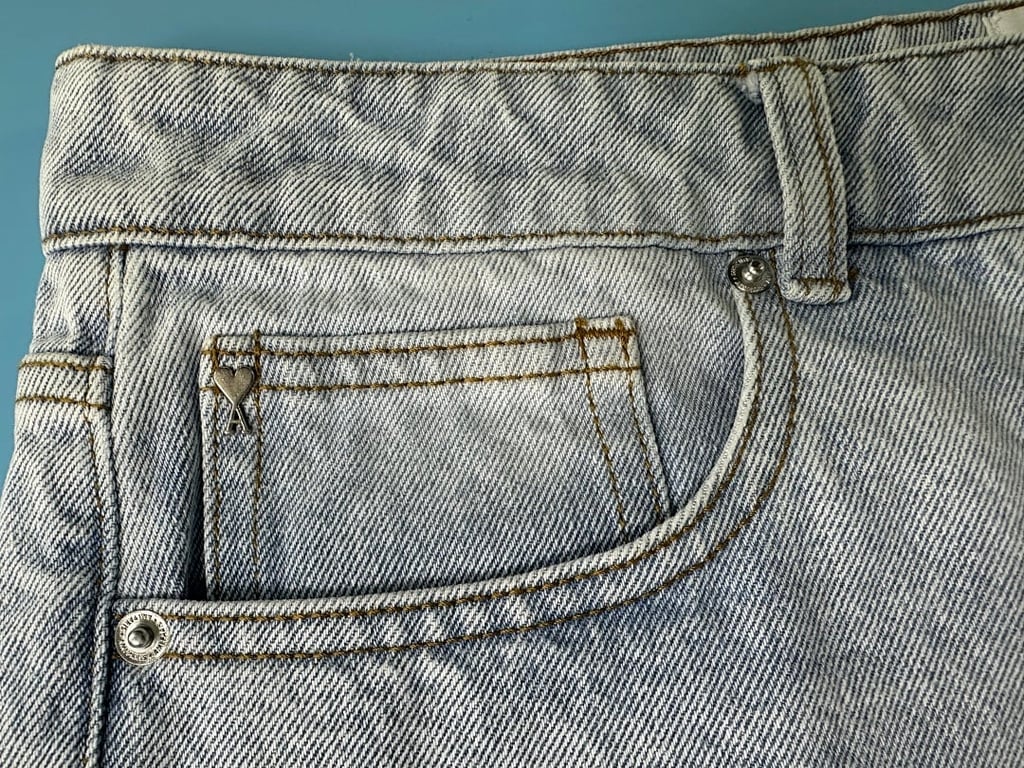 Ami Paris Metal Heart Light Blue Jeans - 7