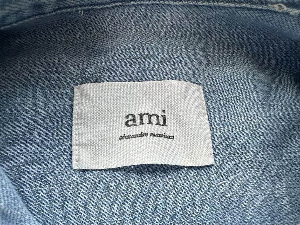 Ami Paris Vintage Denim Shirt Light Blue - 12