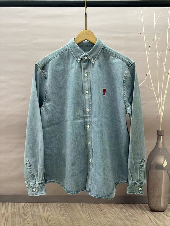 Ami Paris Vintage Denim Shirt Light Blue - 21