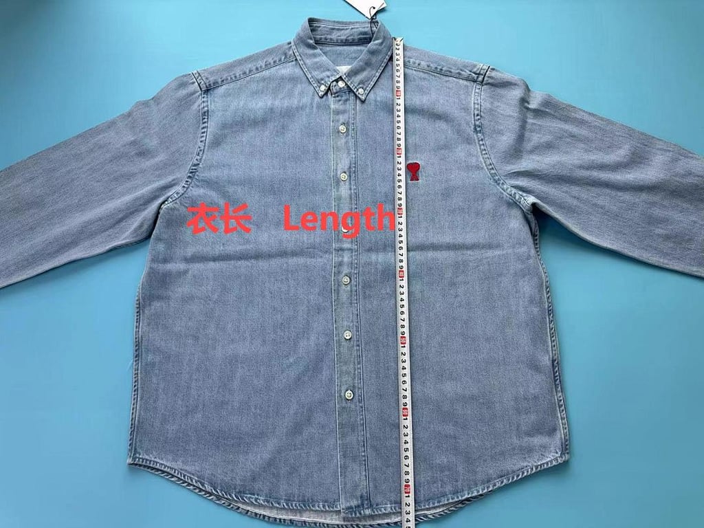 Ami Paris Vintage Denim Shirt Light Blue - 4