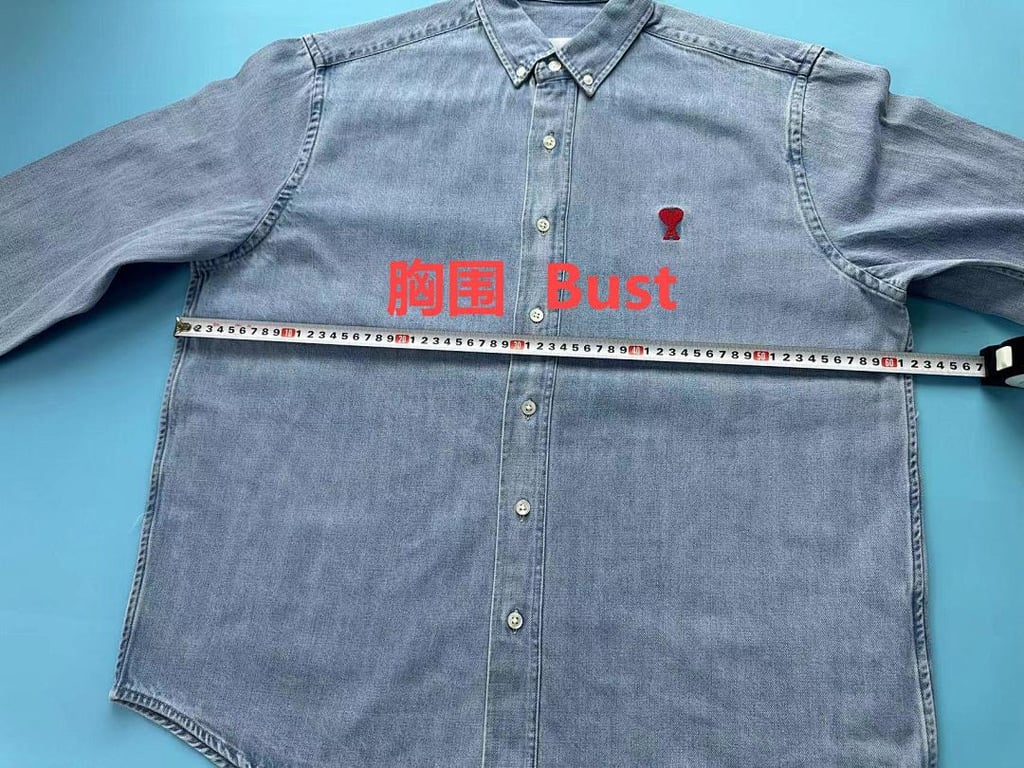 Ami Paris Vintage Denim Shirt Light Blue - 6