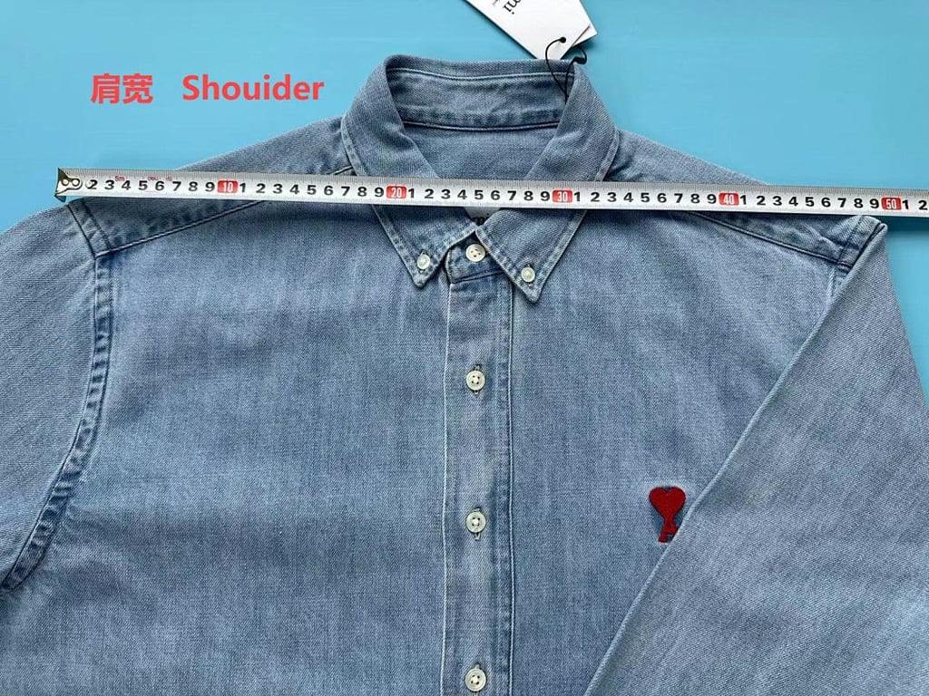 Ami Paris Vintage Denim Shirt Light Blue - 7
