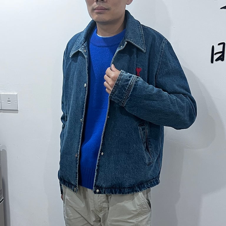 Ami Paris Ami de Coeur Denim Jacket Blue - 11