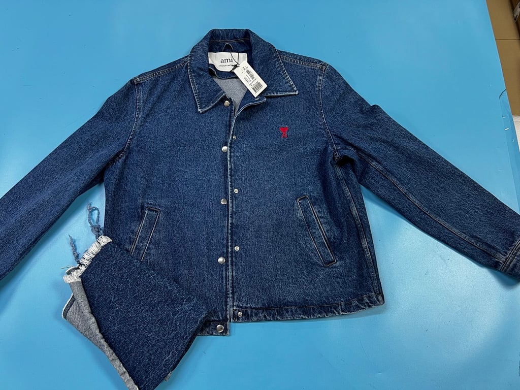 Ami Paris Ami de Coeur Denim Jacket Blue - 42