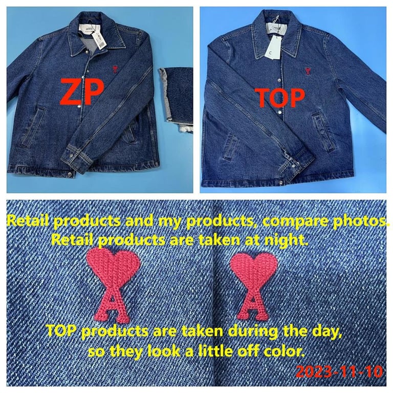 Ami Paris Ami de Coeur Denim Jacket Blue - 3