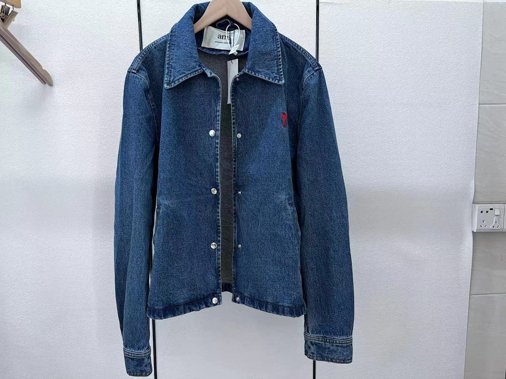 Ami Paris Ami de Coeur Denim Jacket Blue - 6