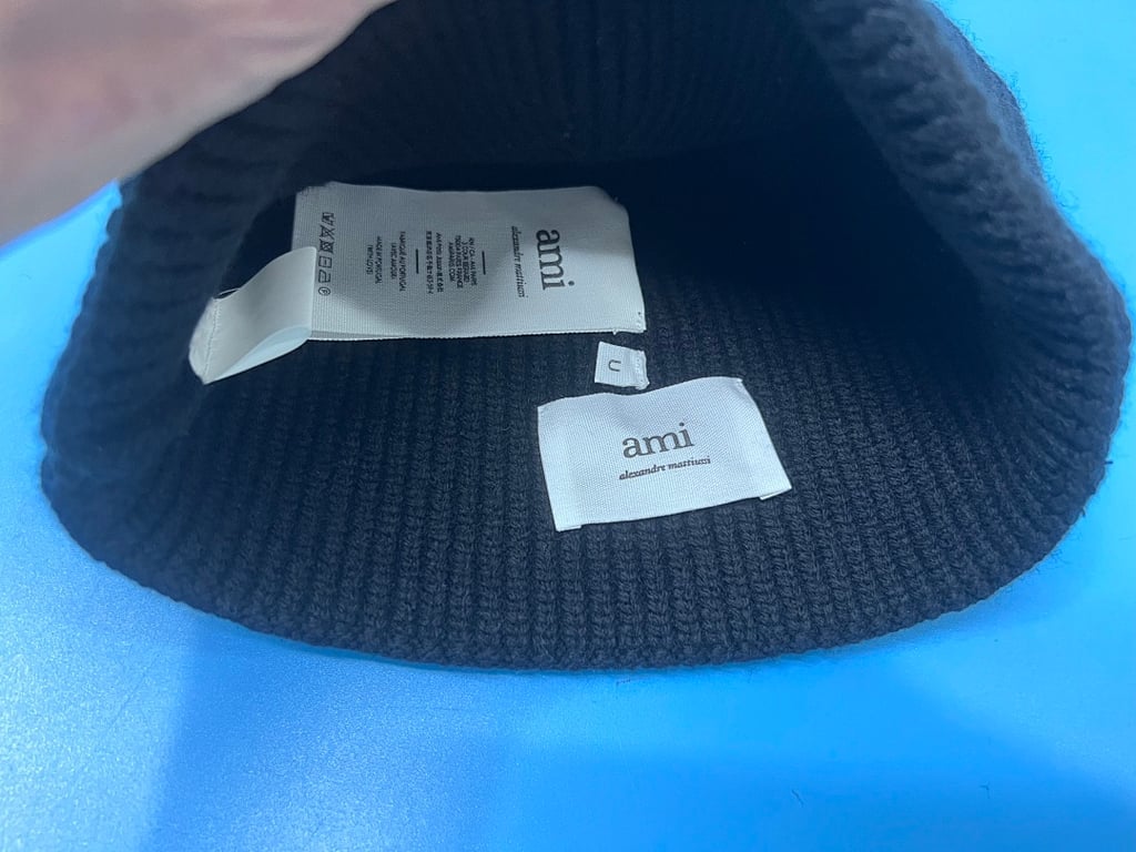 Ami Paris Ami de Coeur Wool Beanie Black - 5