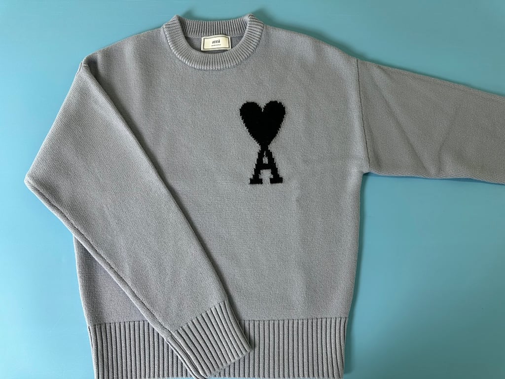 Ami Paris Ami de Coeur Sweater Steel Blue - 15