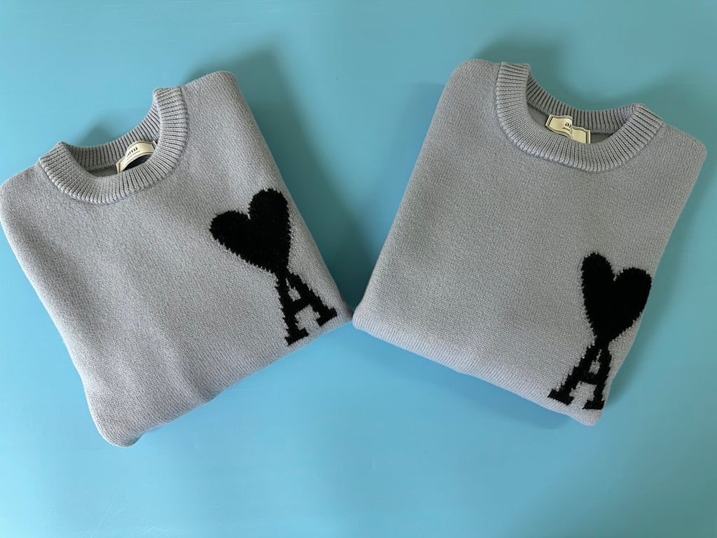 Ami Paris Ami de Coeur Sweater Steel Blue - 23