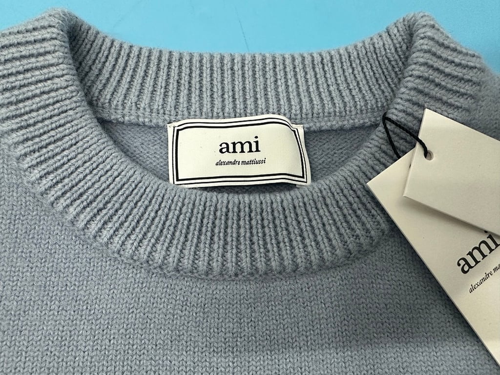 Ami Paris Ami de Coeur Sweater Steel Blue - 38