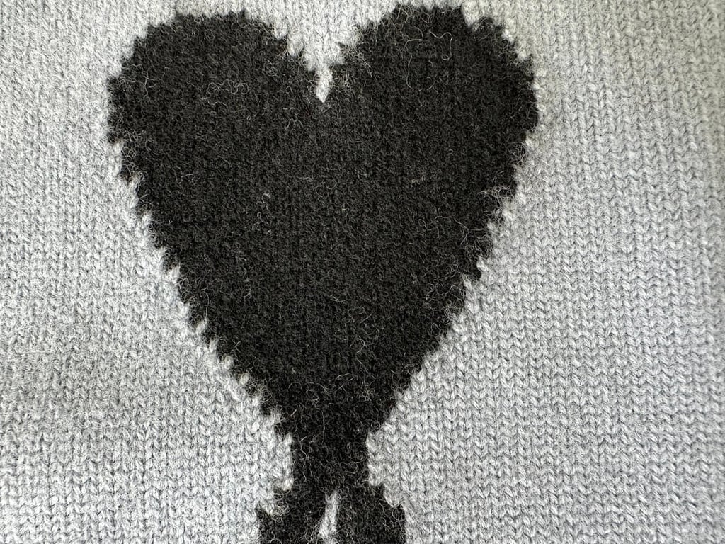 Ami Paris Ami de Coeur Sweater Steel Blue - 5
