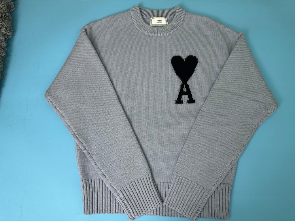 Ami Paris Ami de Coeur Sweater Steel Blue - 9