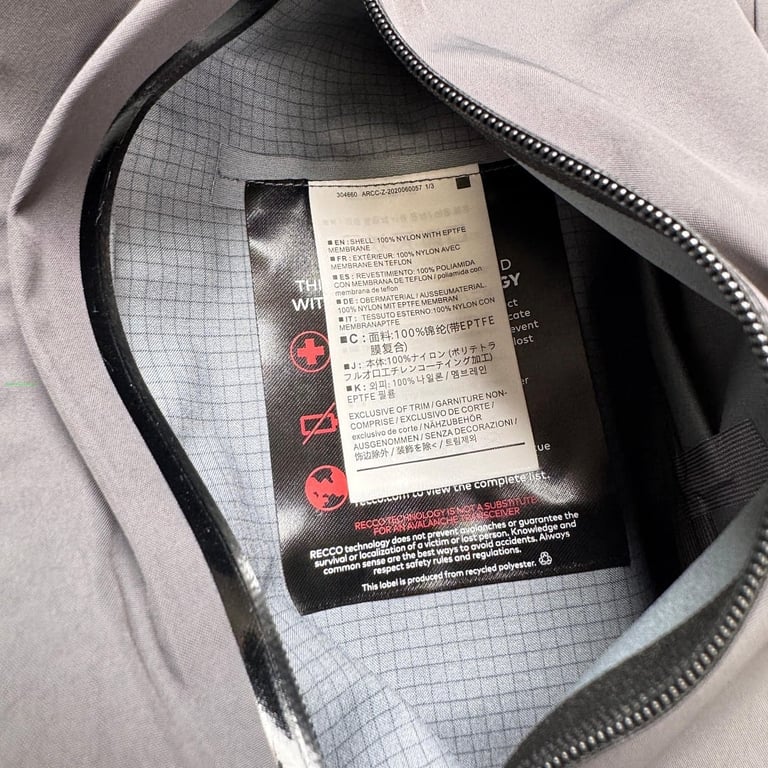 Arc'teryx x Palace Shell Jacket Grey Black - 7