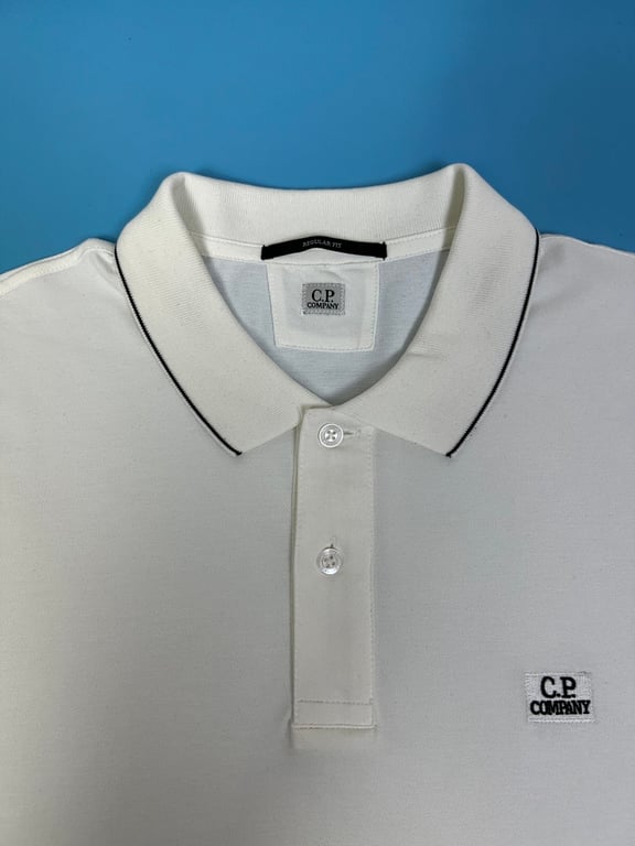 C.P. Company Piquet Striped Collar Polo - 13