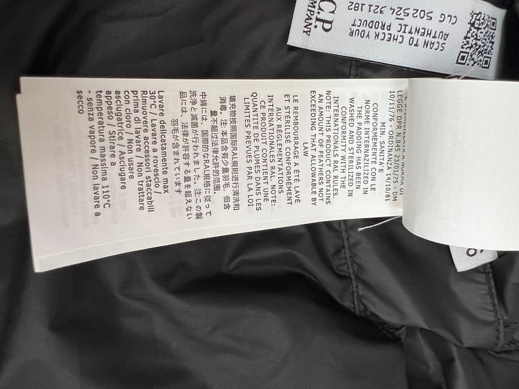 C.P. Company Quilted Ripstop Hooded Down Jacket Black - 41