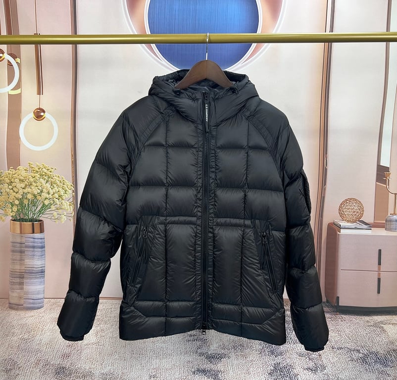C.P. Company Quilted Ripstop Hooded Down Jacket Black - 8