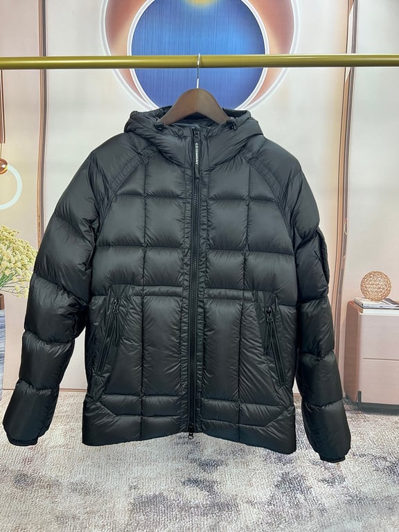 C.P. Company Quilted Ripstop Hooded Down Jacket Black - 10