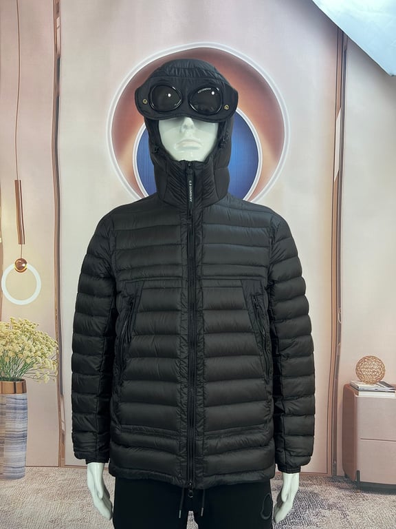 C.P. Company Goggle Hood Puffer Jacket Black - 3