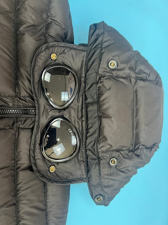 C.P. Company Goggle Hood Puffer Jacket Black - 23
