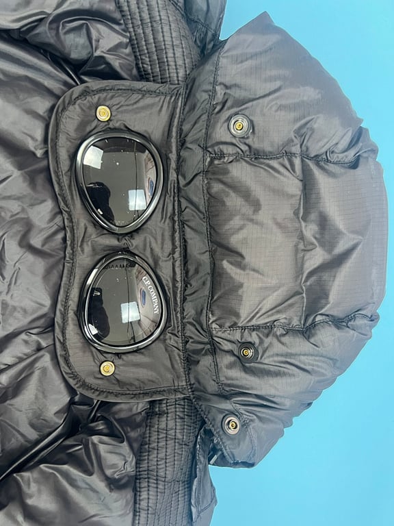 C.P. Company Goggle Hood Puffer Jacket Black - 24