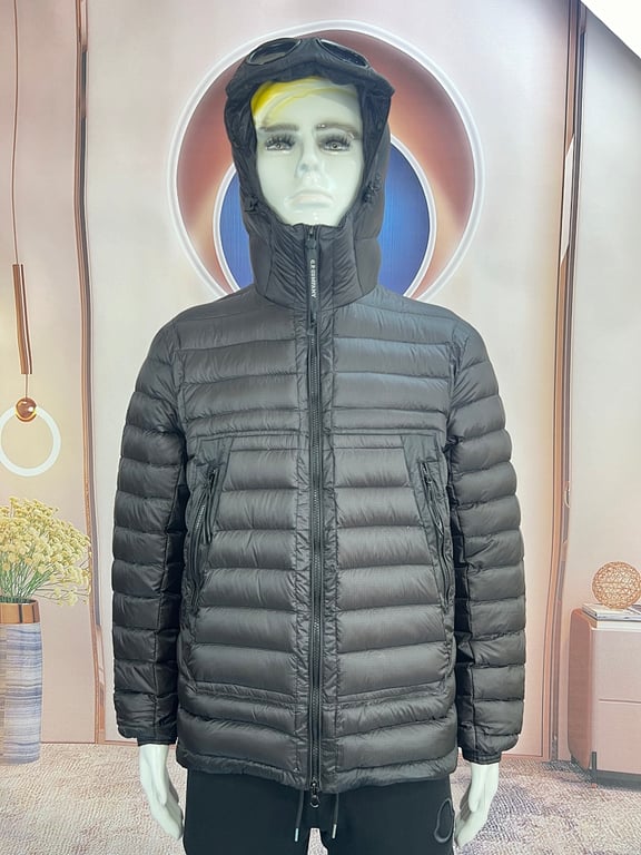 C.P. Company Goggle Hood Puffer Jacket Black - 5