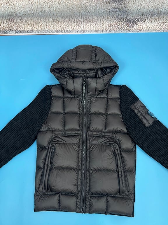 C.P. Company Mixed Hooded Wool Cardigan Black - 17