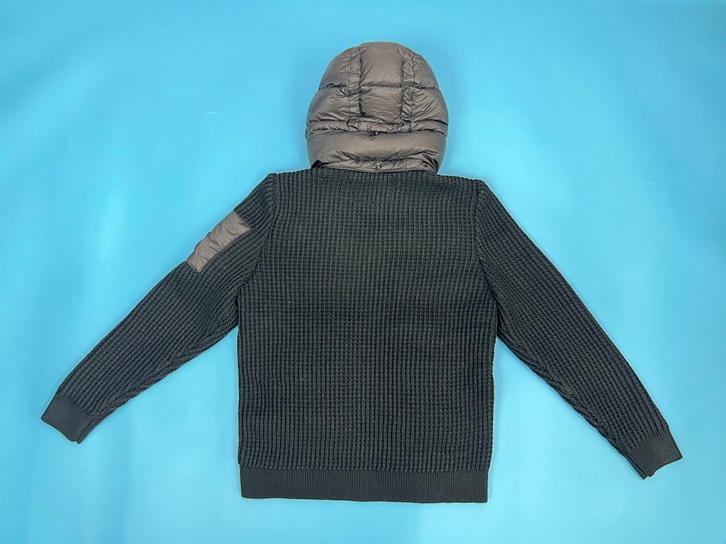 C.P. Company Mixed Hooded Wool Cardigan Black - 18