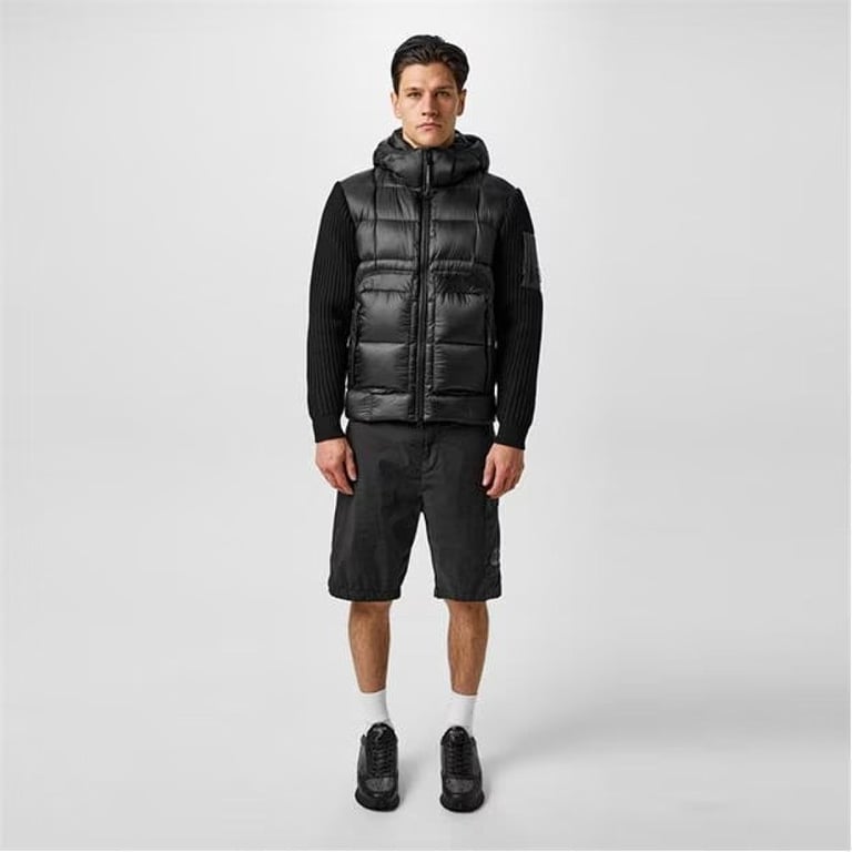 C.P. Company Mixed Hooded Wool Cardigan Black - 3
