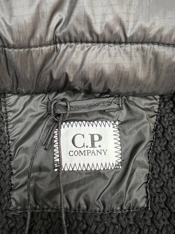 C.P. Company Mixed Hooded Wool Cardigan Black - 32