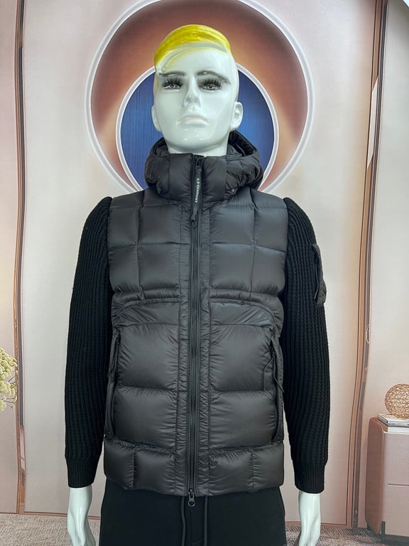 C.P. Company Mixed Hooded Wool Cardigan Black - 8