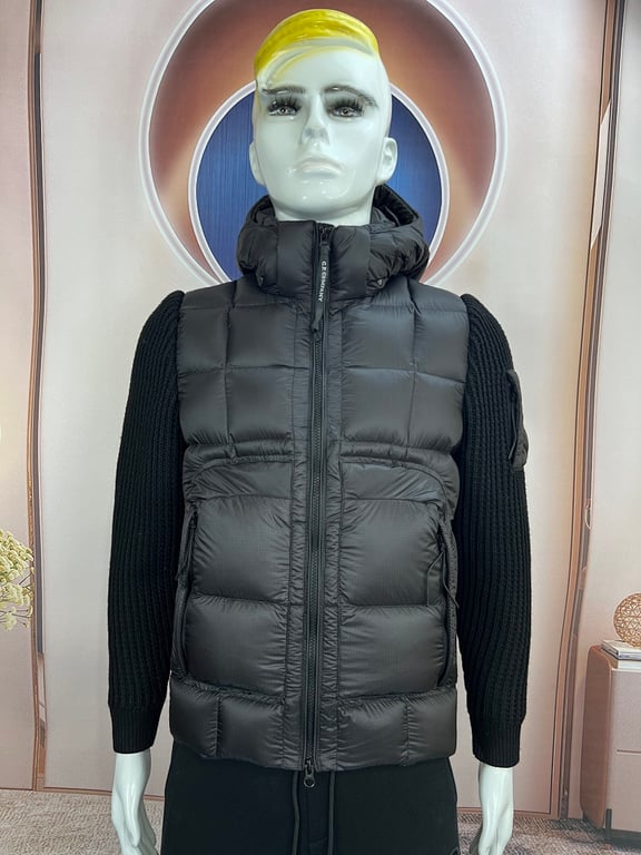 C.P. Company Mixed Hooded Wool Cardigan Black - 9