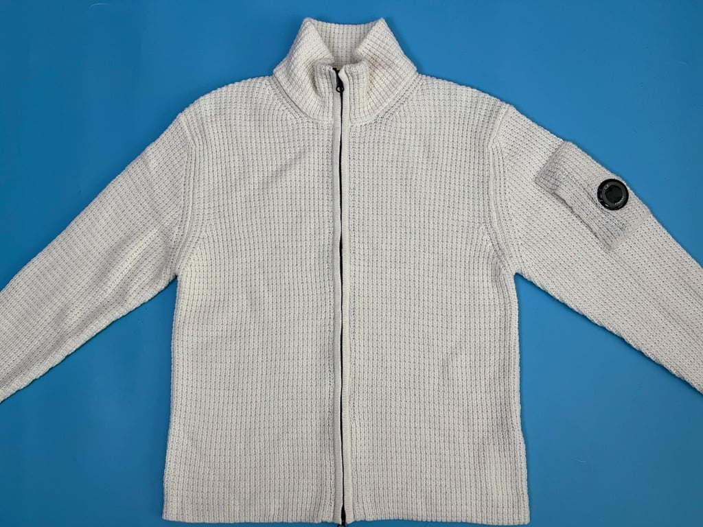 C.P. Company Full Zip Ribbed Sweater - 12