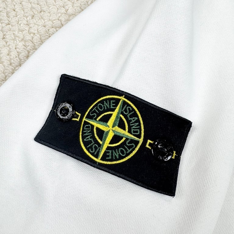 Stone Island Compass Patch Sweatshirt White - 6