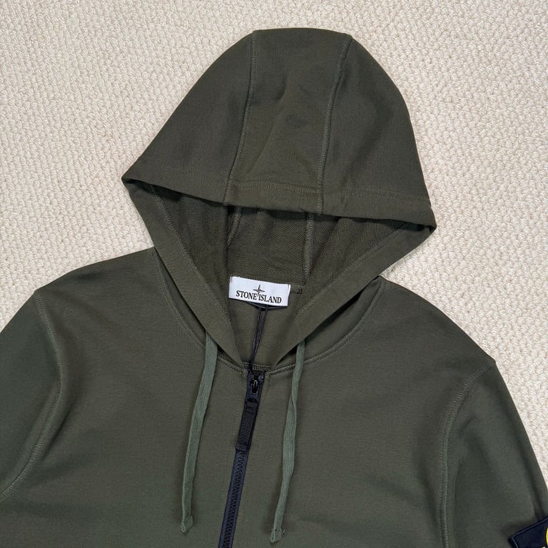 Stone Island Zip-Up Hoodie Green - 13
