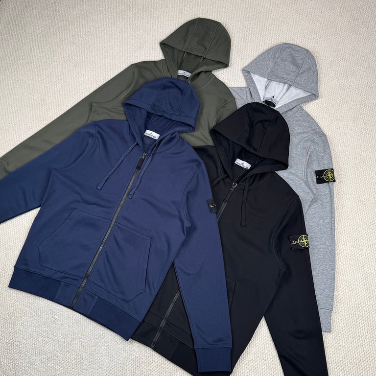 Stone Island Zip-Up Hoodie Green - 4